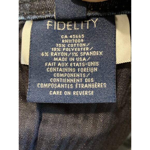 Fidelity Denim Jimmy Slim Straight Leg Jeans 34x31 Empirical Blue NWT USA Made - Picture 7 of 8